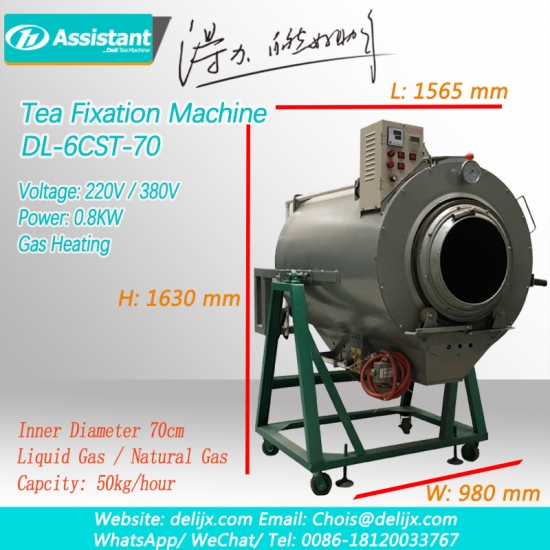 Equipo de procesamiento de fijación de hojas de té dl-6cst-70 Máquina de fijación de té verde