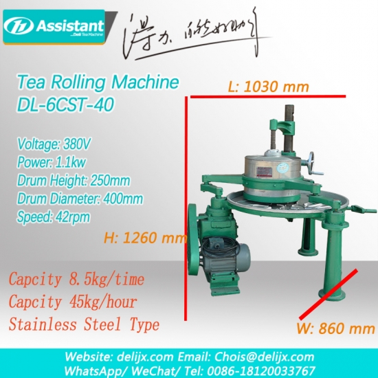 Rodillo del té de la máquina de proceso del té verde / negro para rodar la hoja de té 6crt-40