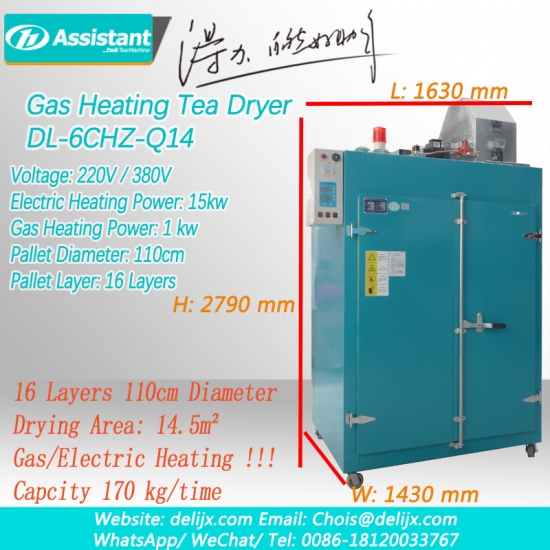calefacción a gas y eléctrica secadora de hojas de té secadora 6chz-q14