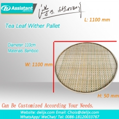 Hojas de té que paletean la estantería hecha por bambú.