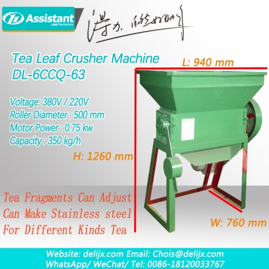 Dey verde té negro gragments trituradora de hojas de té máquina de trituración