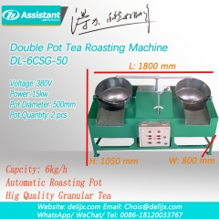 Máquina de moldeo de tostado de té de granulado de perlas de dos cacerolas doble dl-6csg-50