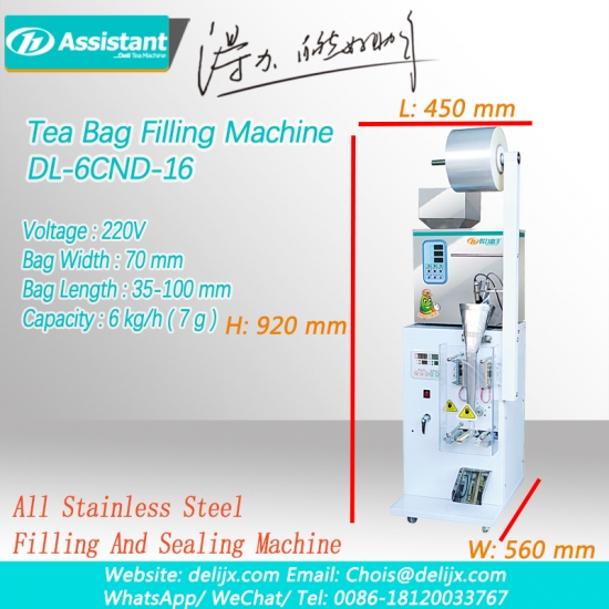 máquina de llenado y sellado semiautomática de bolsas de té matcha